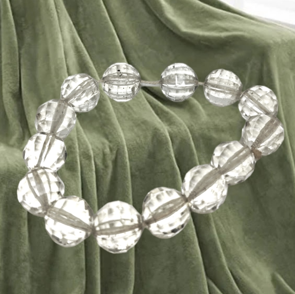 Clear Multifaceted Beads Slip-on Bracelet